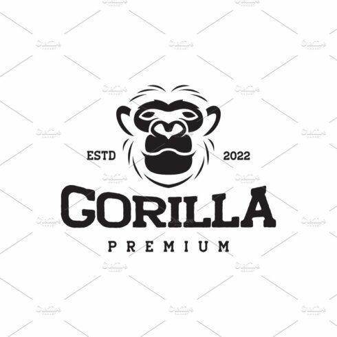 face old vintage gorilla logo design cover image.