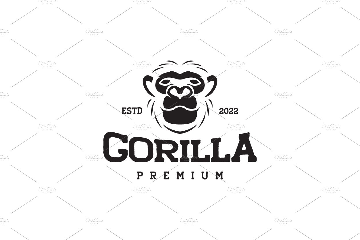 face old vintage gorilla logo design cover image.