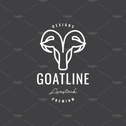 hipster goat horn lines logo design cover image.