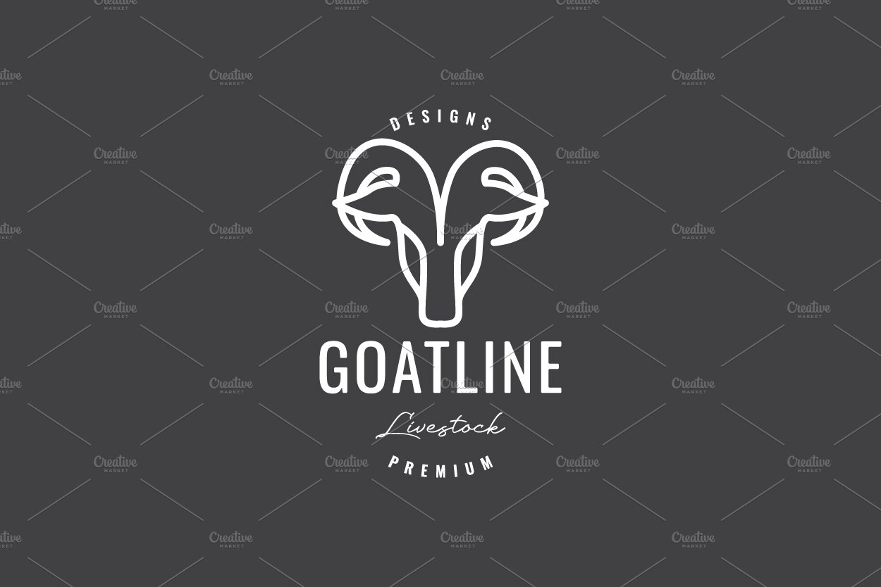 hipster goat horn lines logo design cover image.