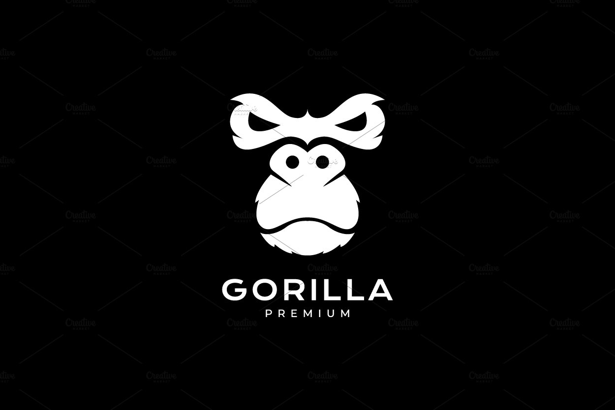 modern face gorilla logo design cover image.