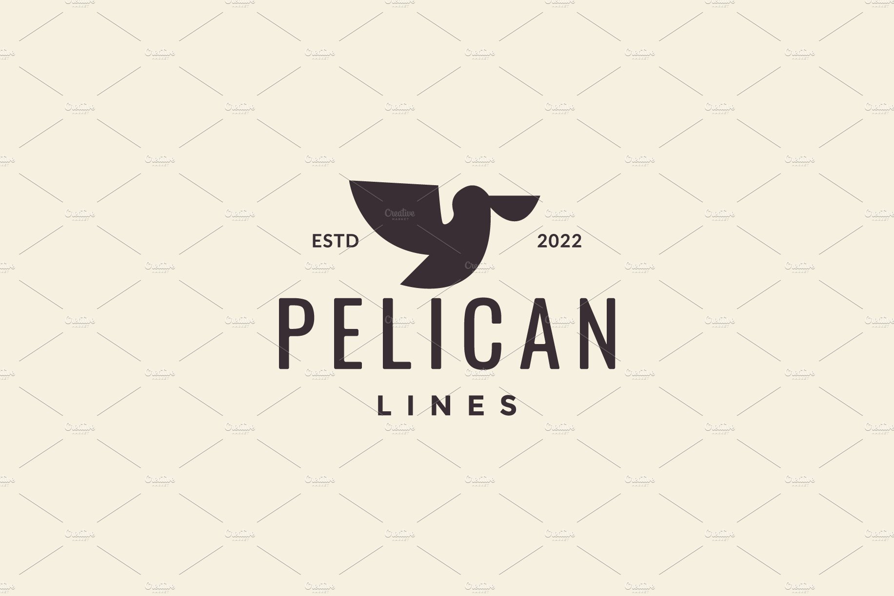 bird flying pelican hipster logo cover image.