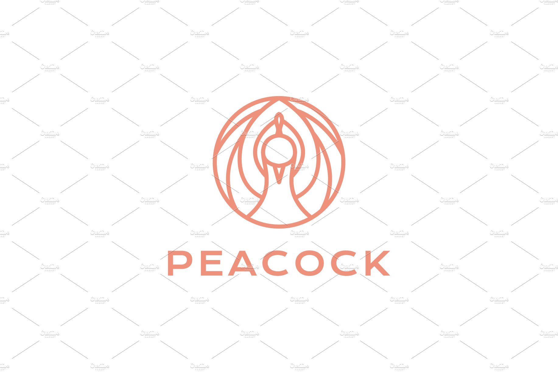 bird peacok geometric lines logo cover image.