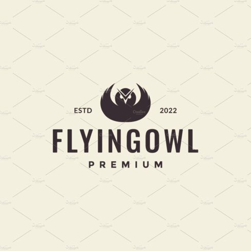flying owl minimalist hipster logo cover image.