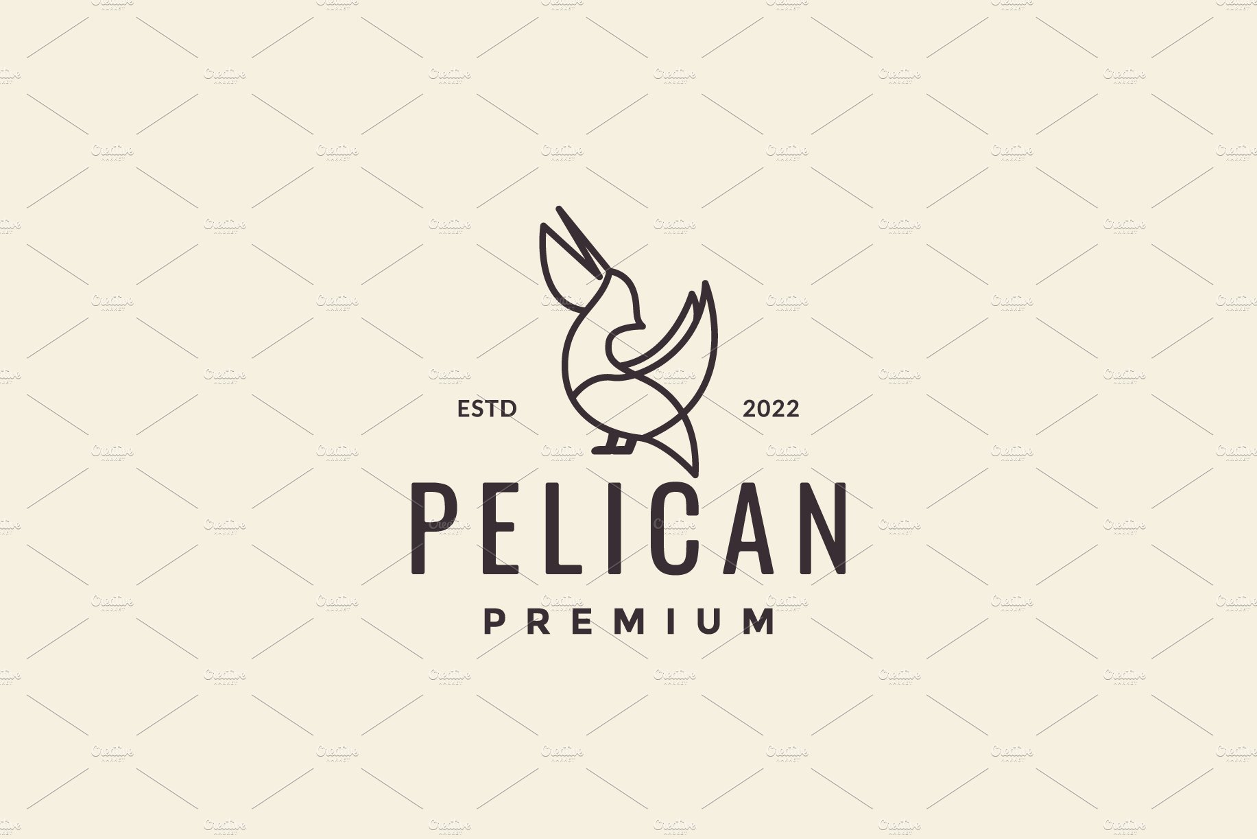 bird pelican geometric line logo cover image.