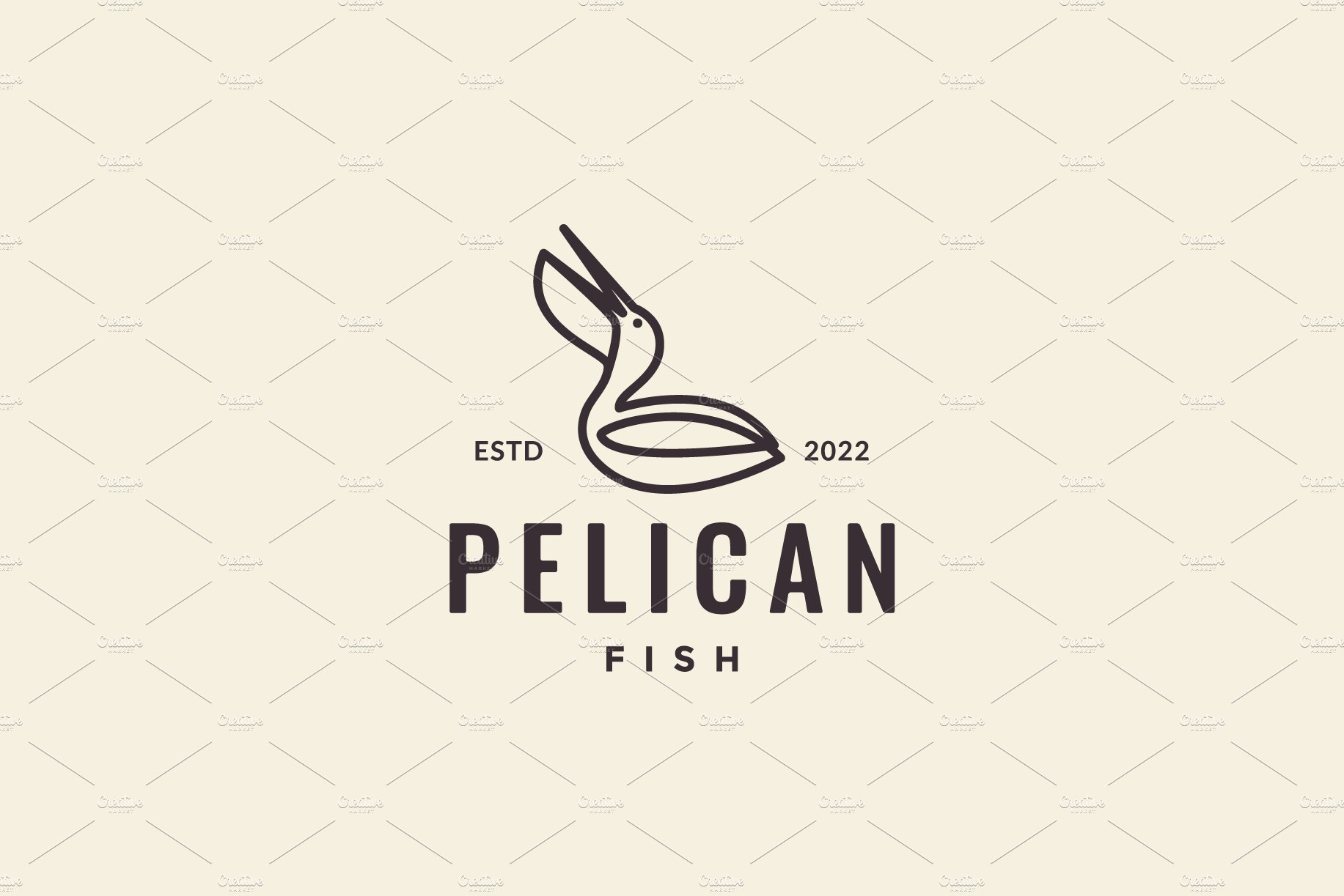 bird pelican minimal hipster logo cover image.