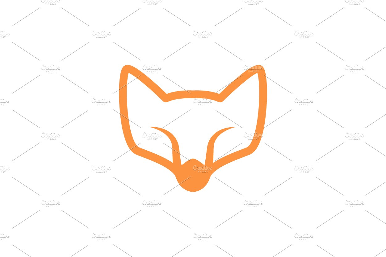 modern shape unique head fox logo cover image.