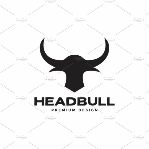 bull head shape modern black logo cover image.
