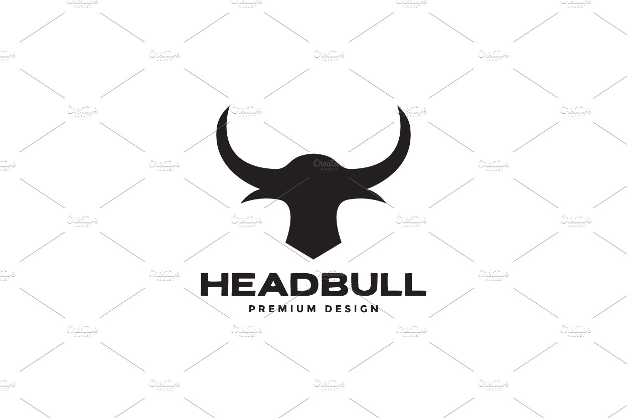 bull head shape modern black logo cover image.