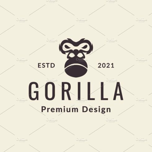 face gorilla simple hipster logo cover image.