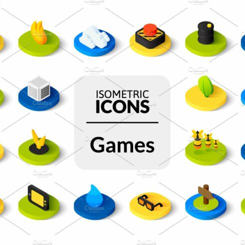 Isometric icons - Games cover image.