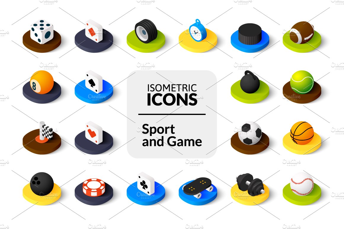 Isometric icons - Sport and Game cover image.