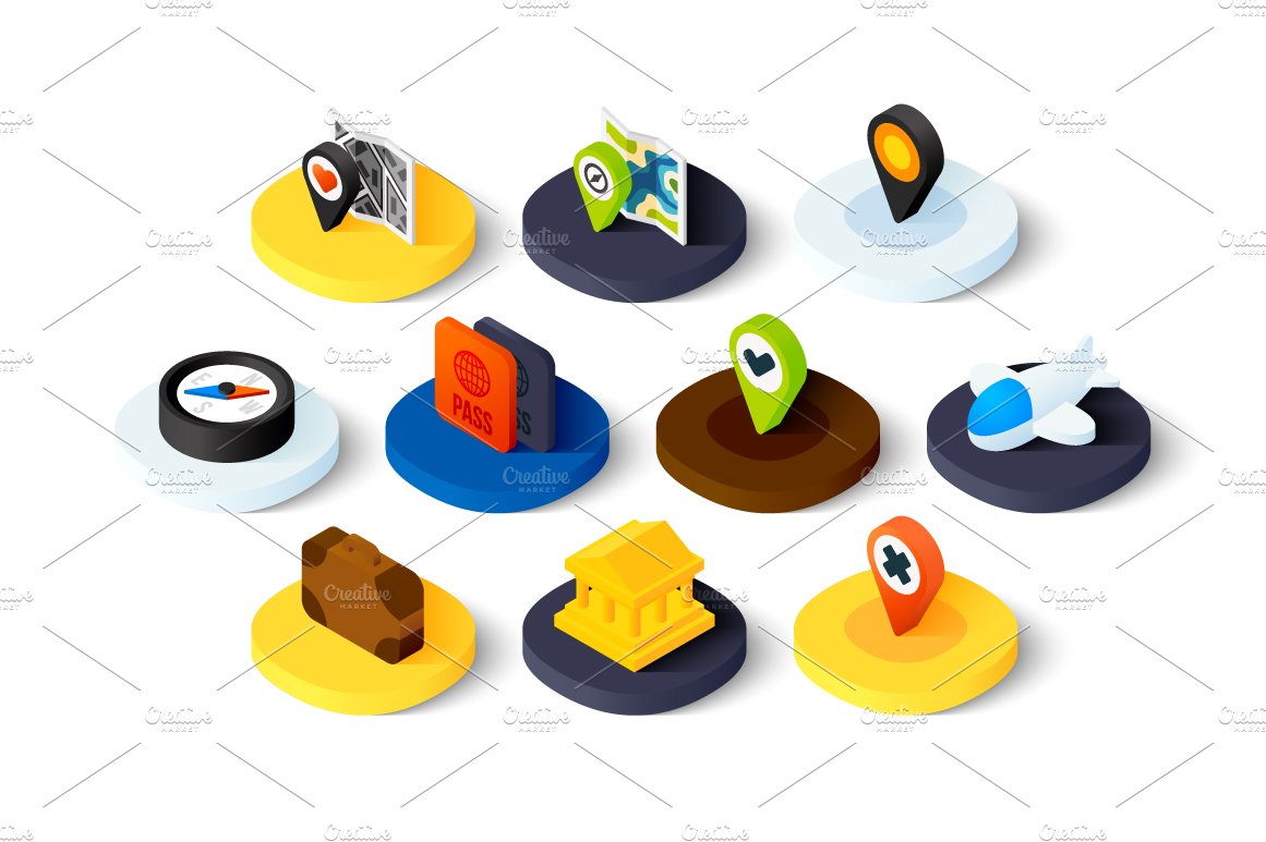 Isometric icons - Holidays preview image.