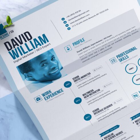 Word Resume / CV Template Design cover image.