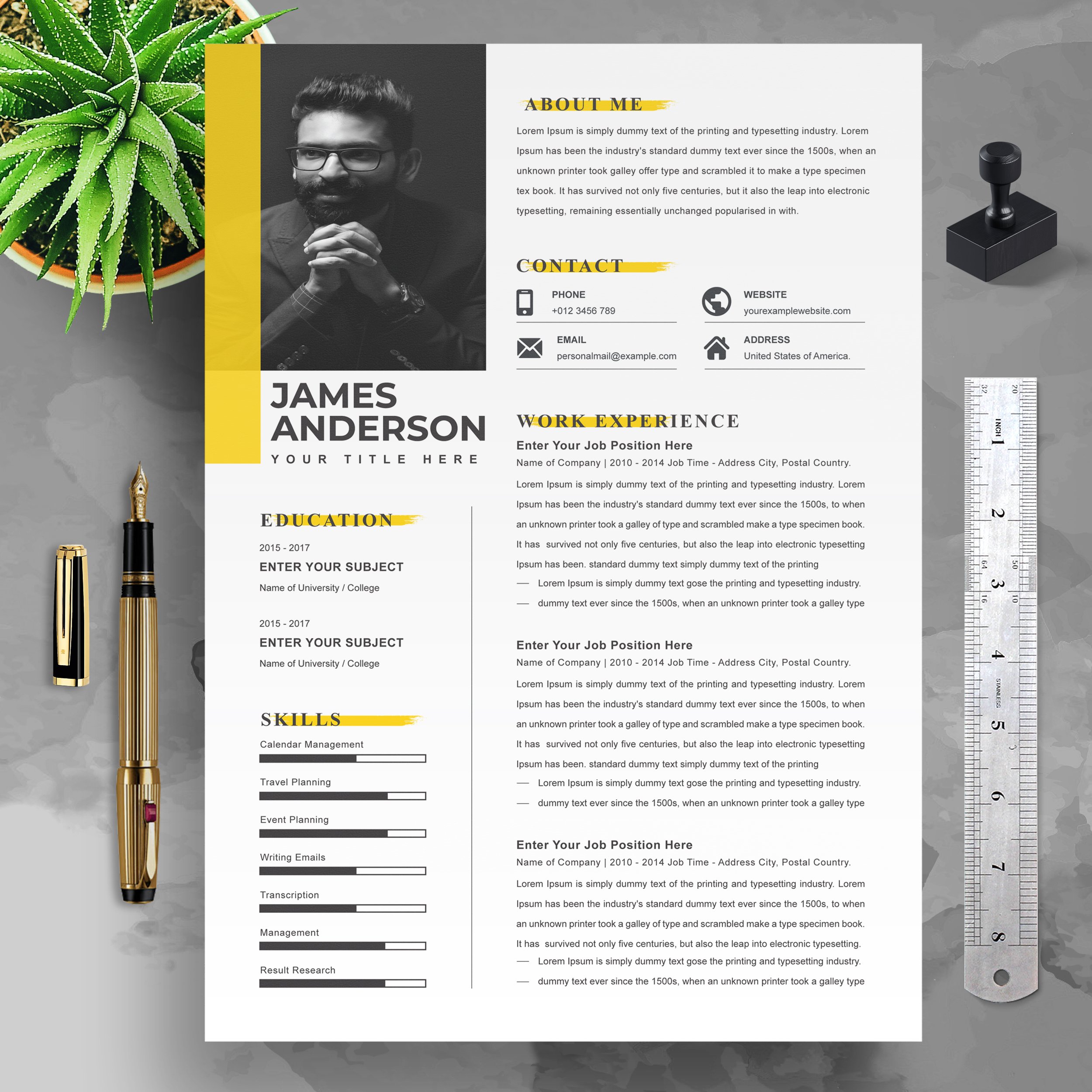 2 Page Resume Template Cover Letter cover image.