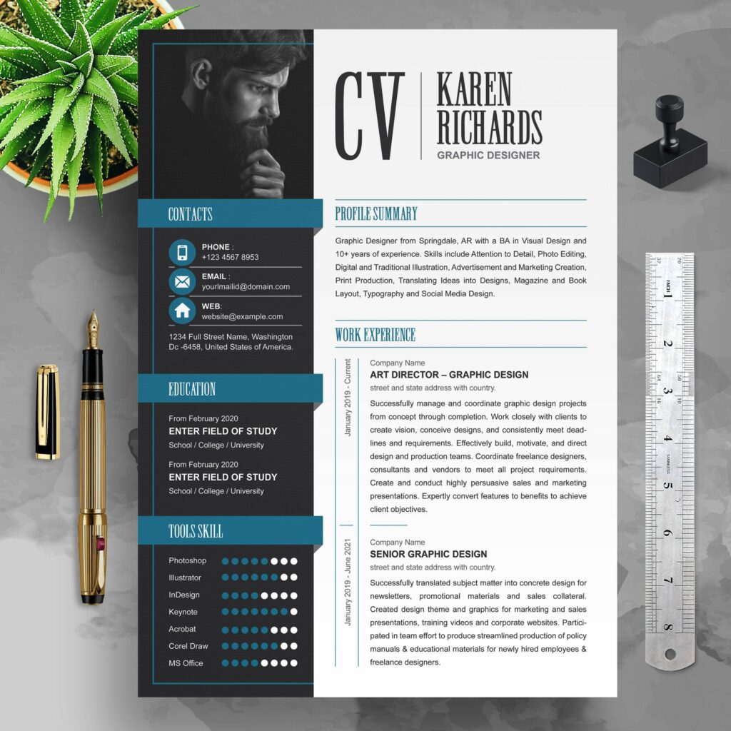 Clean CV / Resume Template – MasterBundles