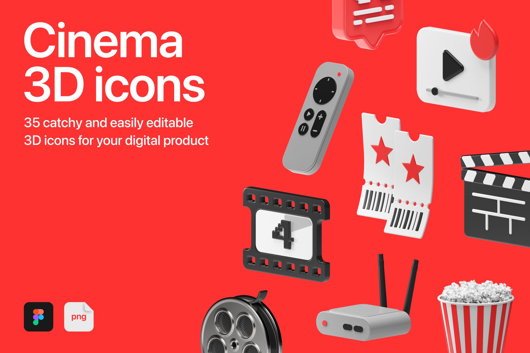 Cinema 3D icons cover image.