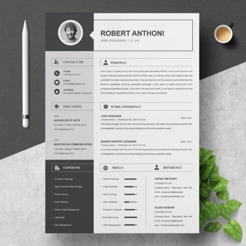 2 Pages Resume Template / CV Design cover image.