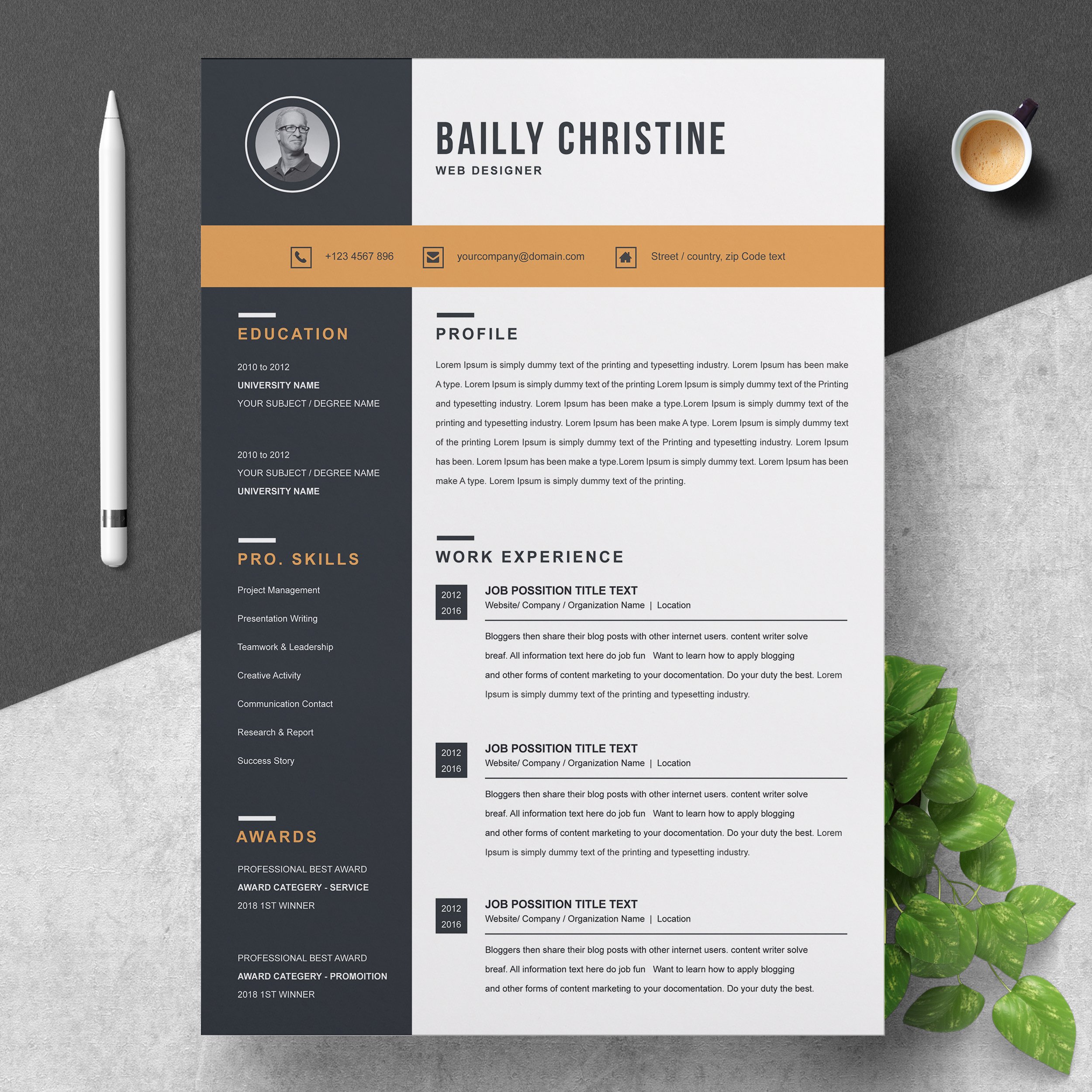 Resume Template cover image.