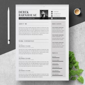 Clean & Modern Resume Template Word – MasterBundles