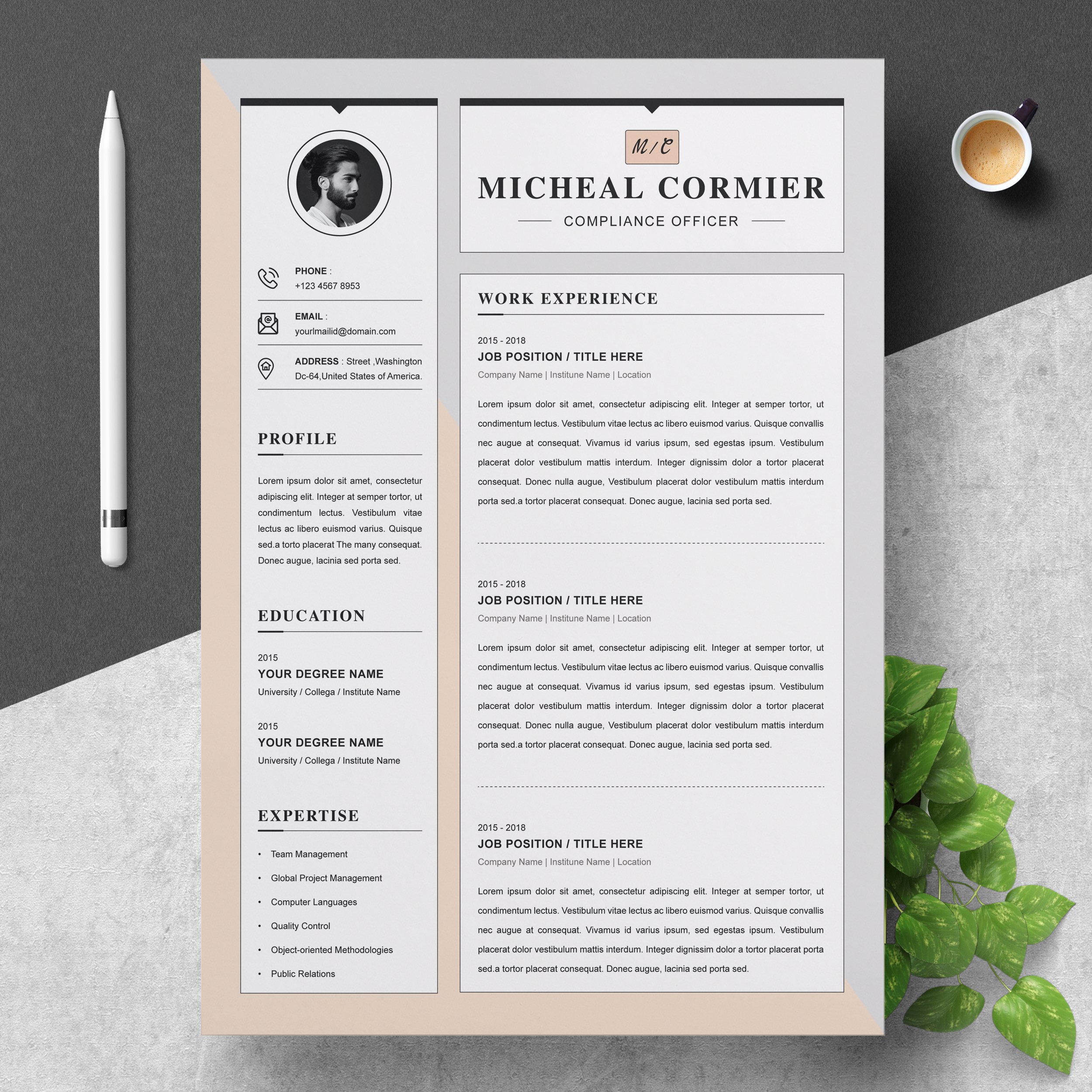 Word Resume Template| Apple Pages CV cover image.