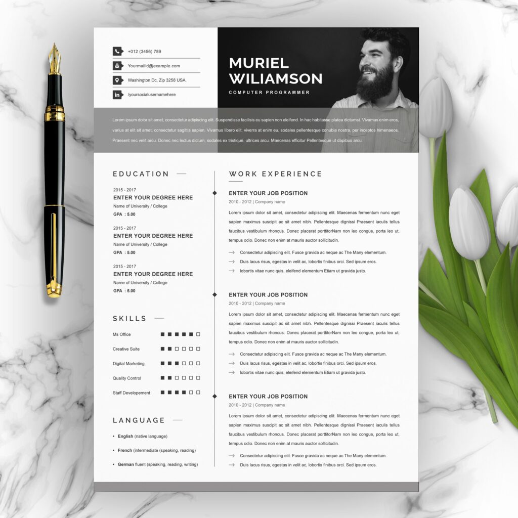 CV Template | MS Word Cover Letter – MasterBundles