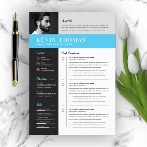Word Resume Template 4 Pages cover image.