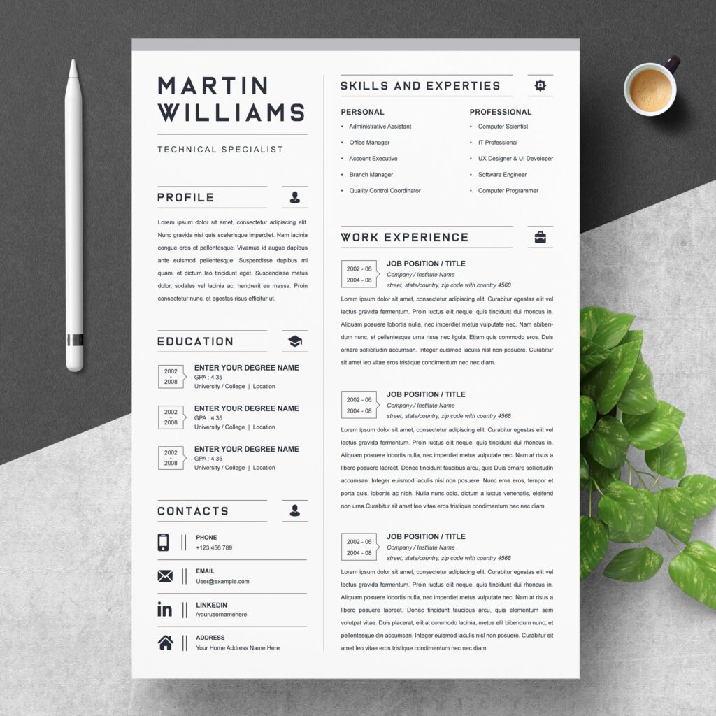 Resume / CV Template - MasterBundles