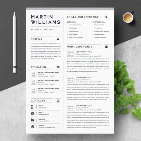 Resume Instant Download, Creative CV cover image.