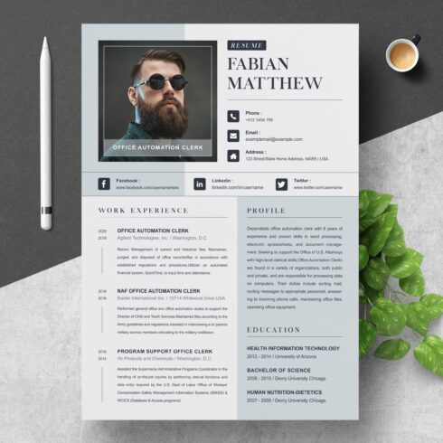 Modern Executive CEO Resume Template cover image.