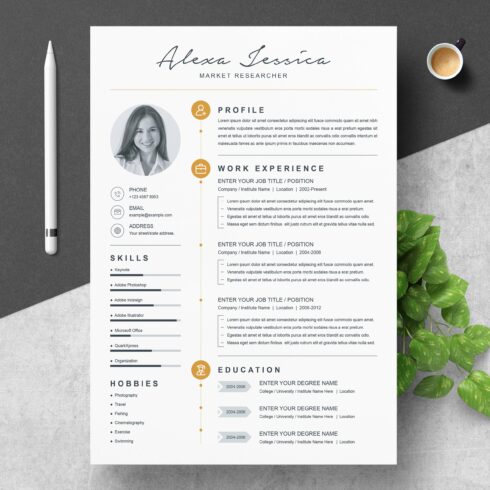 Modern and Clean Resume Template cover image.