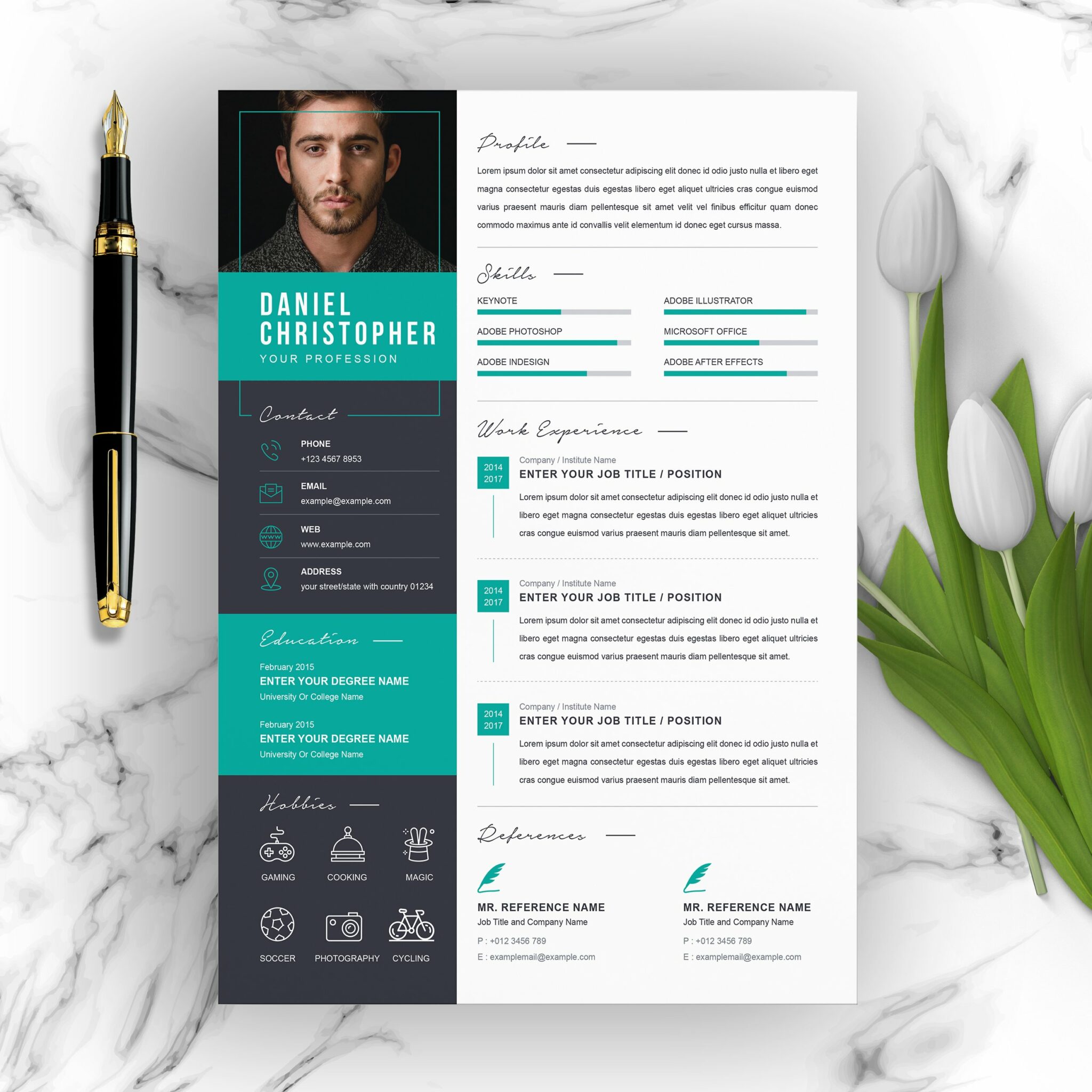 Modern Resume Template, Cover Letter – MasterBundles