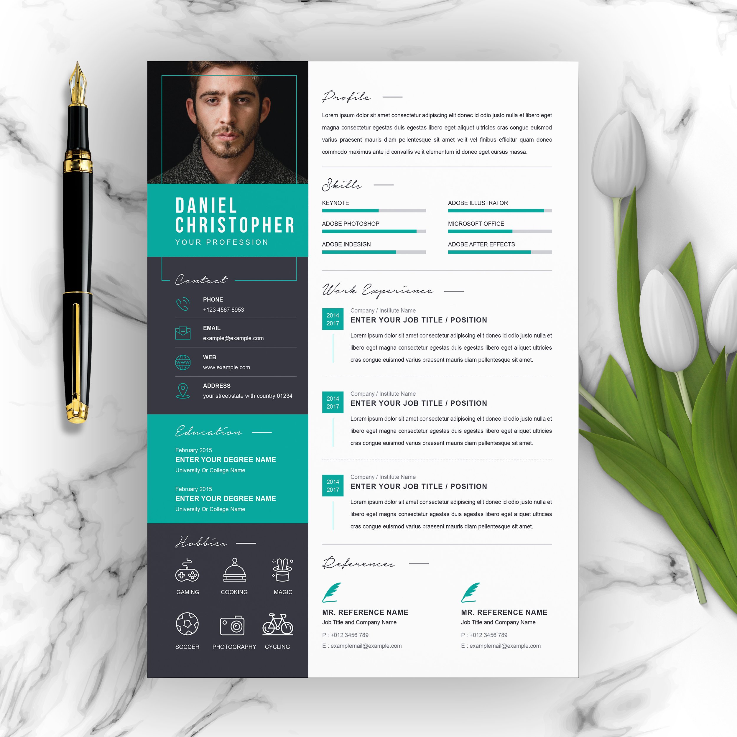 Modern Resume Template, Cover Letter cover image.