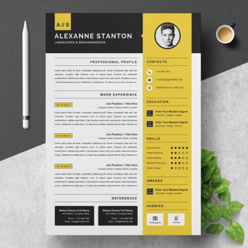 Resume Template / CV Design Template cover image.