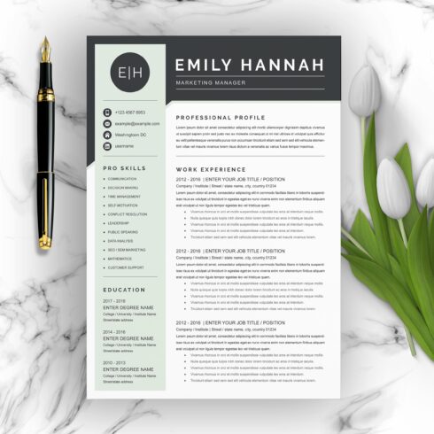 Marketing Manager Resume Template cover image.