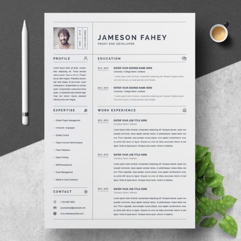Clean Resume / CV Template cover image.