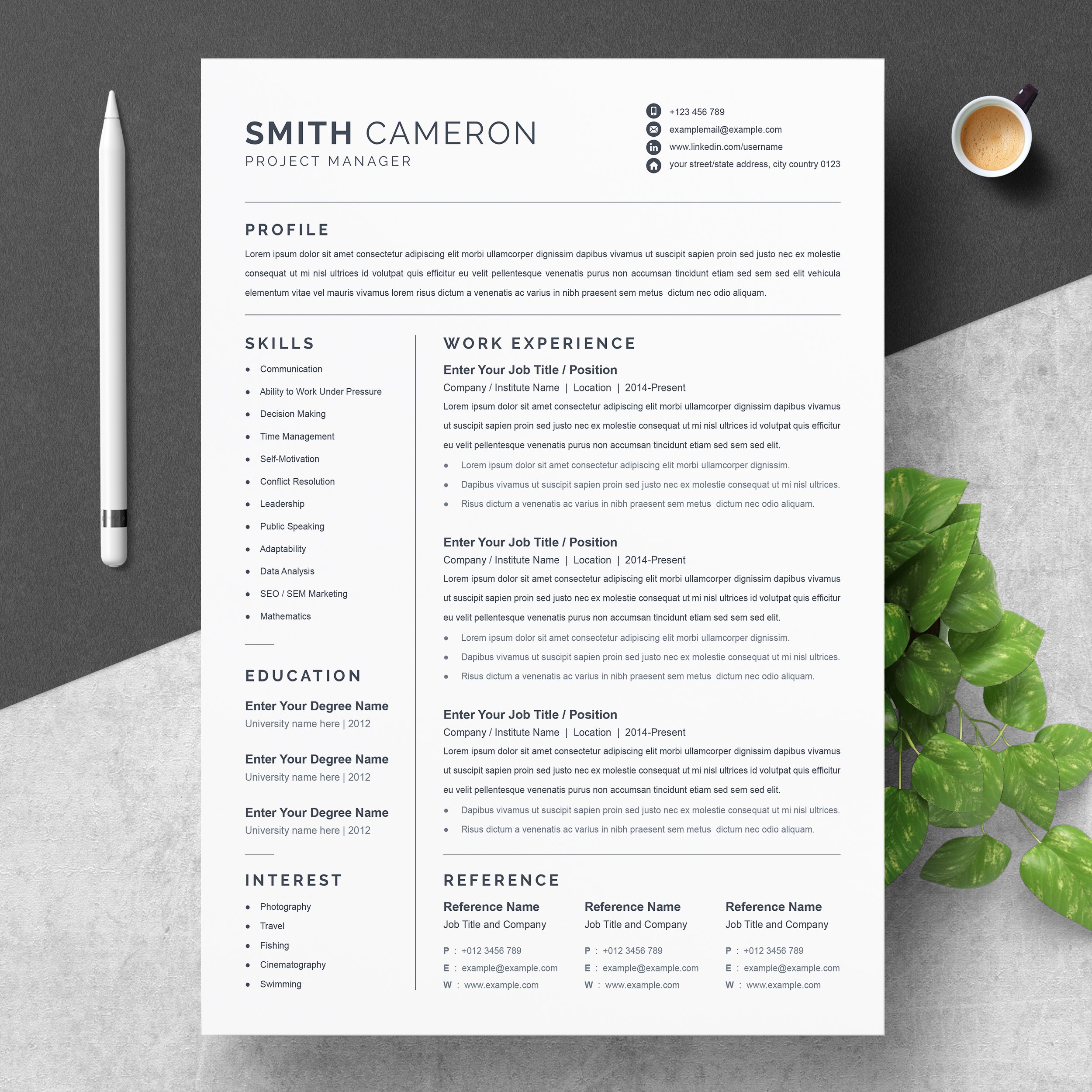 Minimalist Word Resume / CV Template cover image.