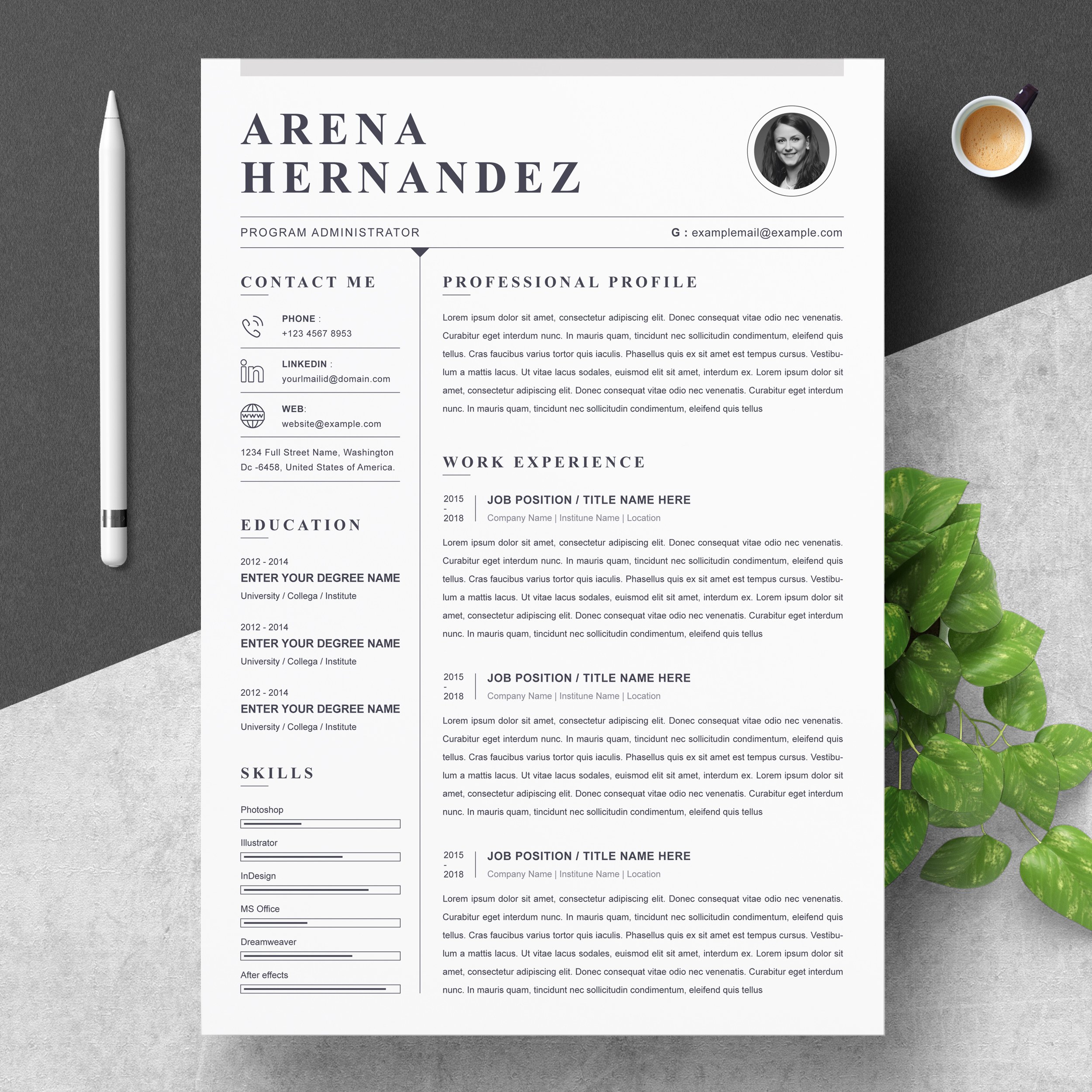 Professional Resume Template 2021 cover image.