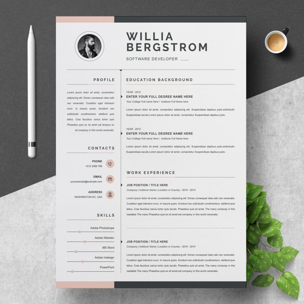 Word CV Template | Resume Template – MasterBundles