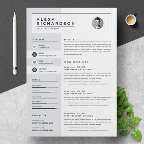 Resume/CV Design Template | MS Word cover image.