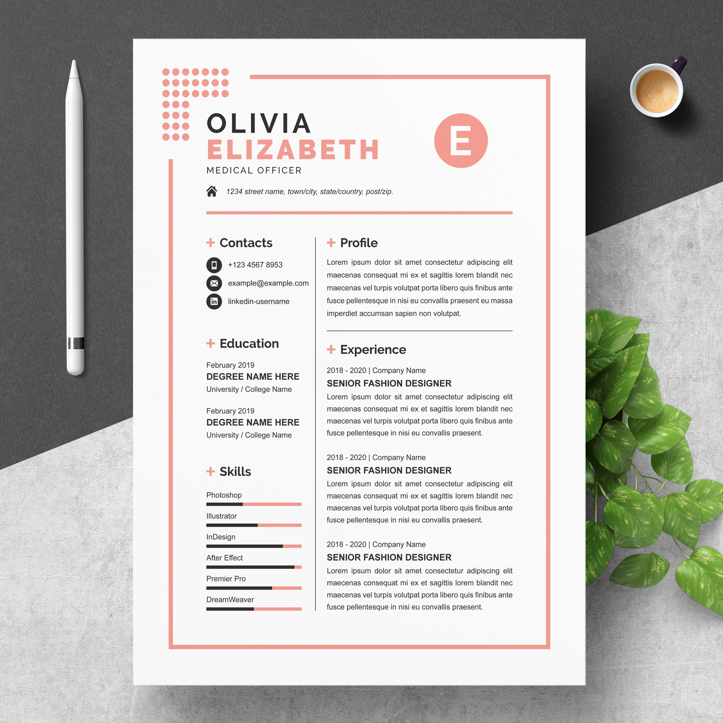 Resume Template Word | Mac Pages cover image.