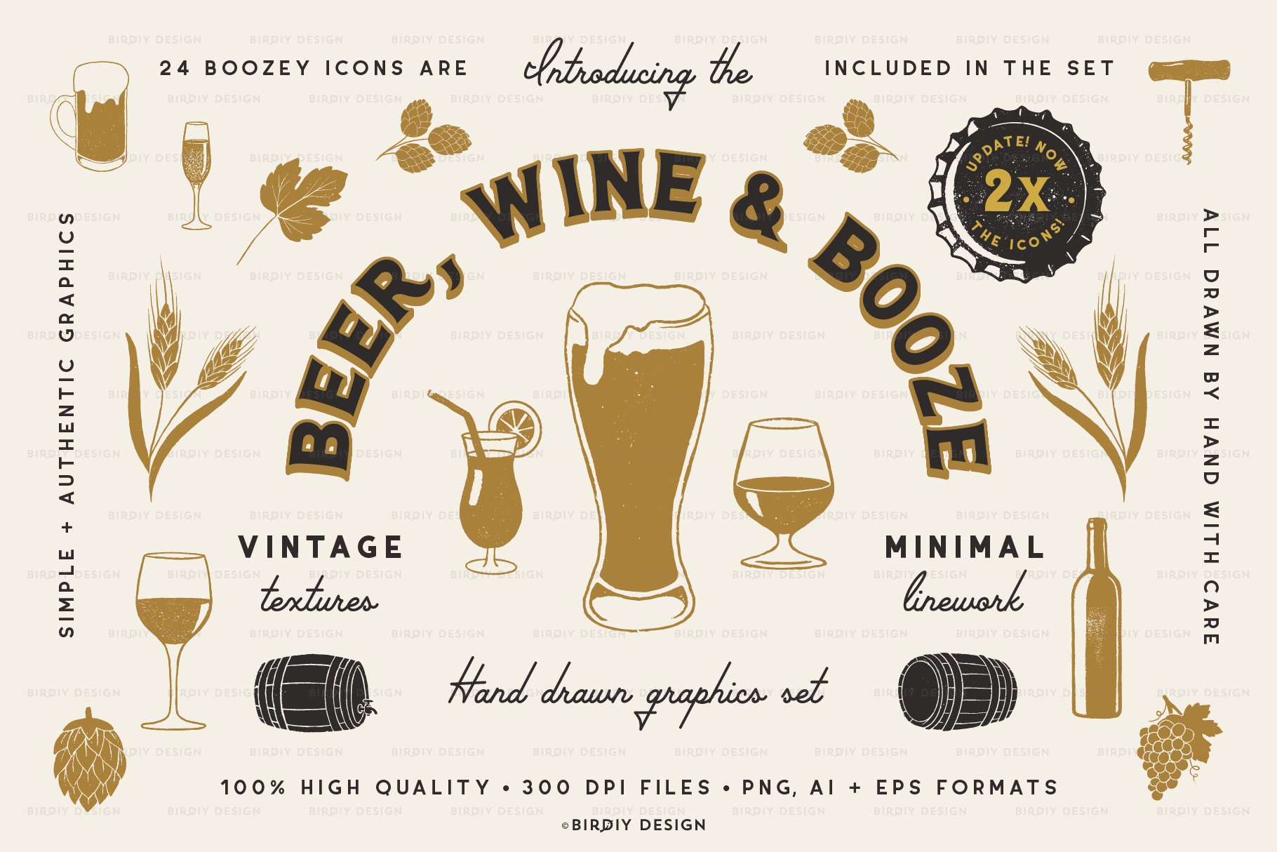 Beer, Wine & Liquor Icons cover image.