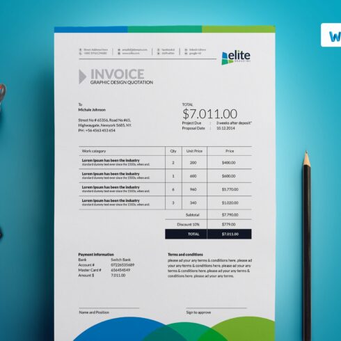 MS Word Invoice Template cover image.