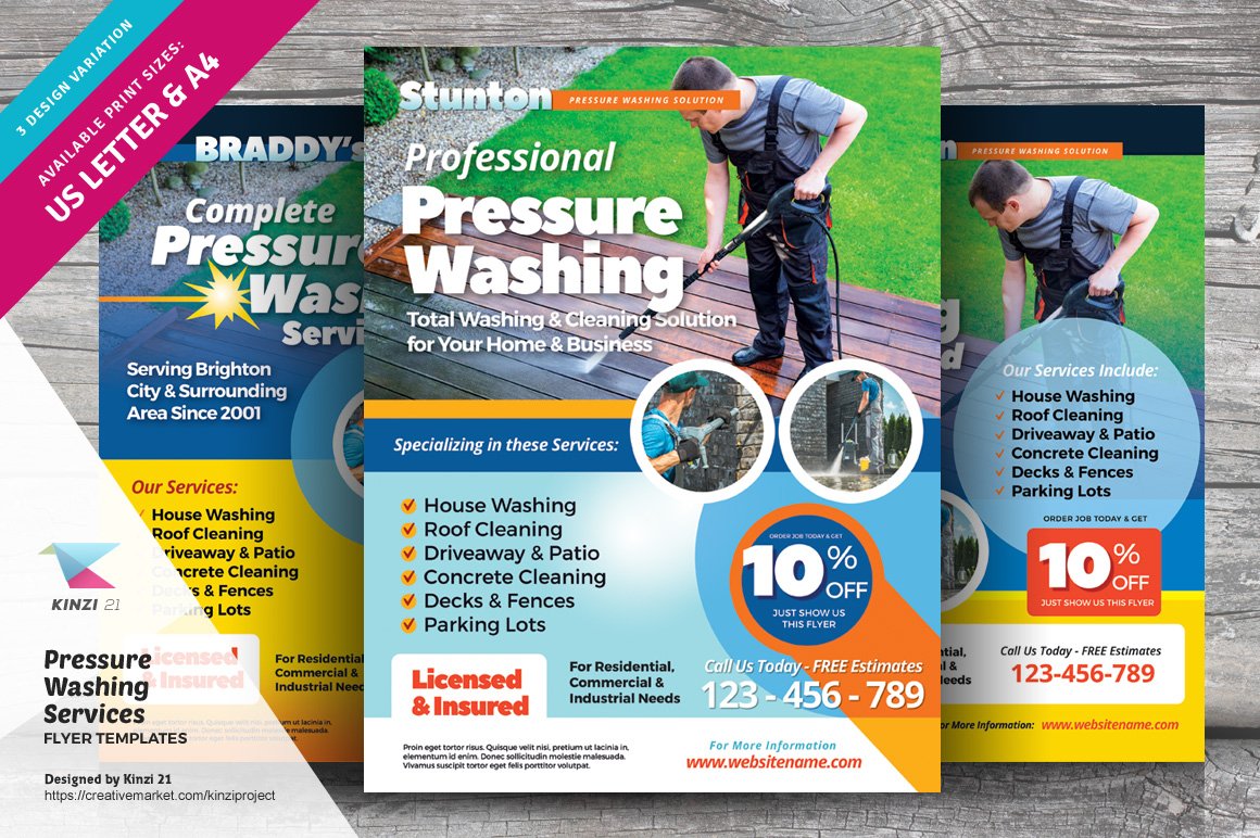 Pressure Washing Services Flyers cover image.