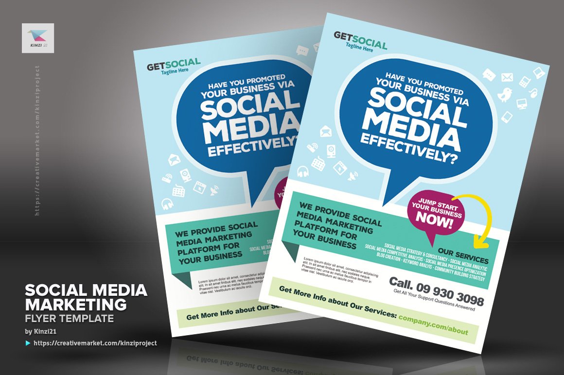 Social Media Marketing Flyers preview image.