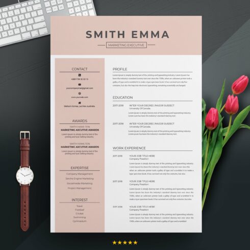 Modern Professional Resume Template cover image.