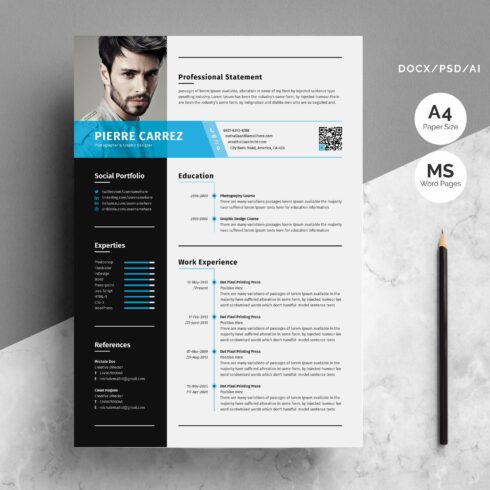 Modern Resume Template cover image.