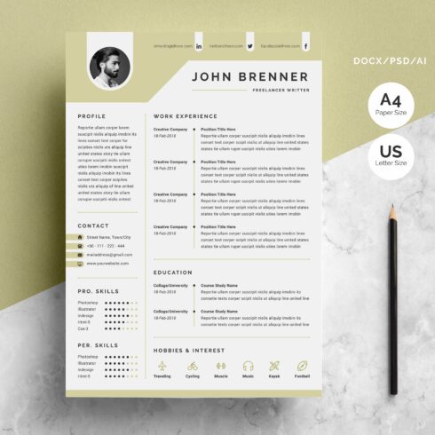 Minimal Resume Template 2 Pages cover image.