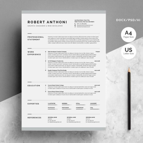 Creative Resume/CV Template cover image.