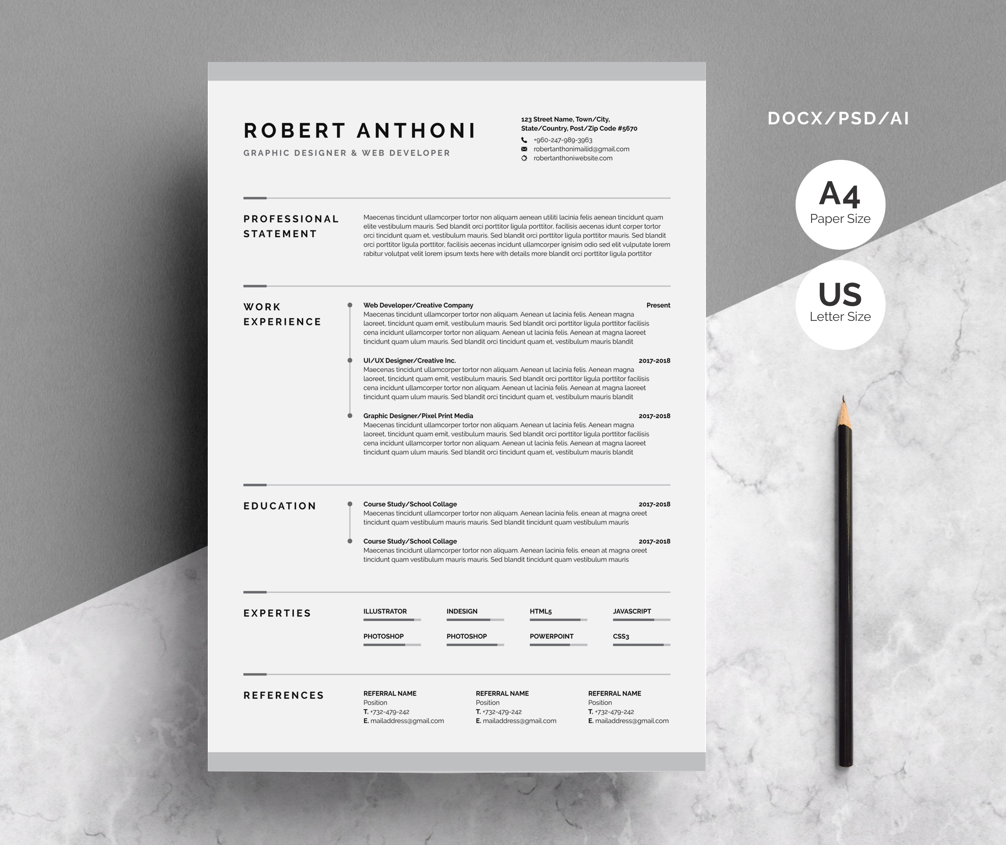 Creative Resume/CV Template cover image.